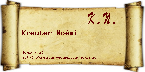 Kreuter Noémi névjegykártya